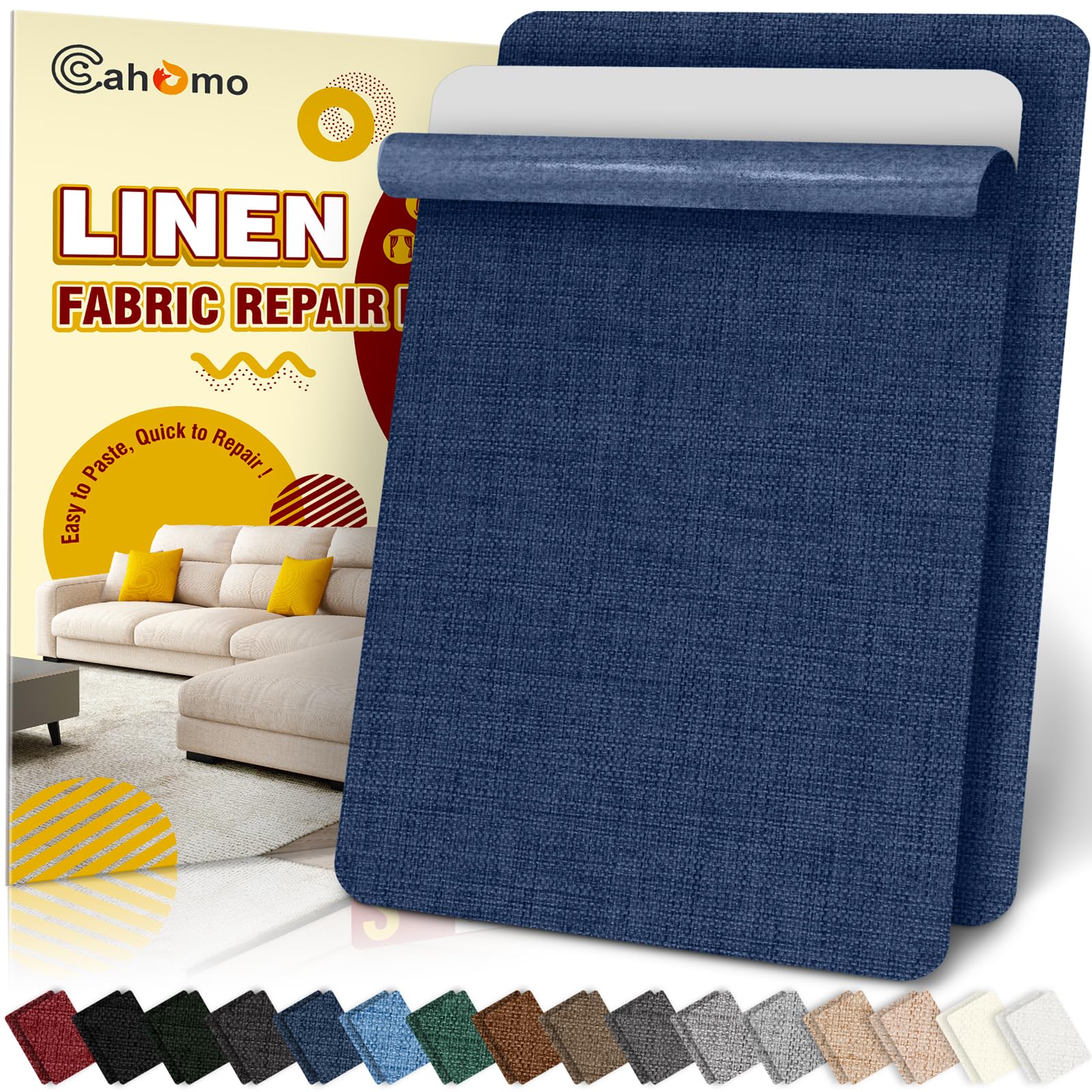 Flicken Selbstklebend Stoff, Cahomo Leinenstoff Patches Selbstklebend, Leinen Reparatur Patches für Sofa, Autositze, Bootssitze, Bürostuhl, Vorhang