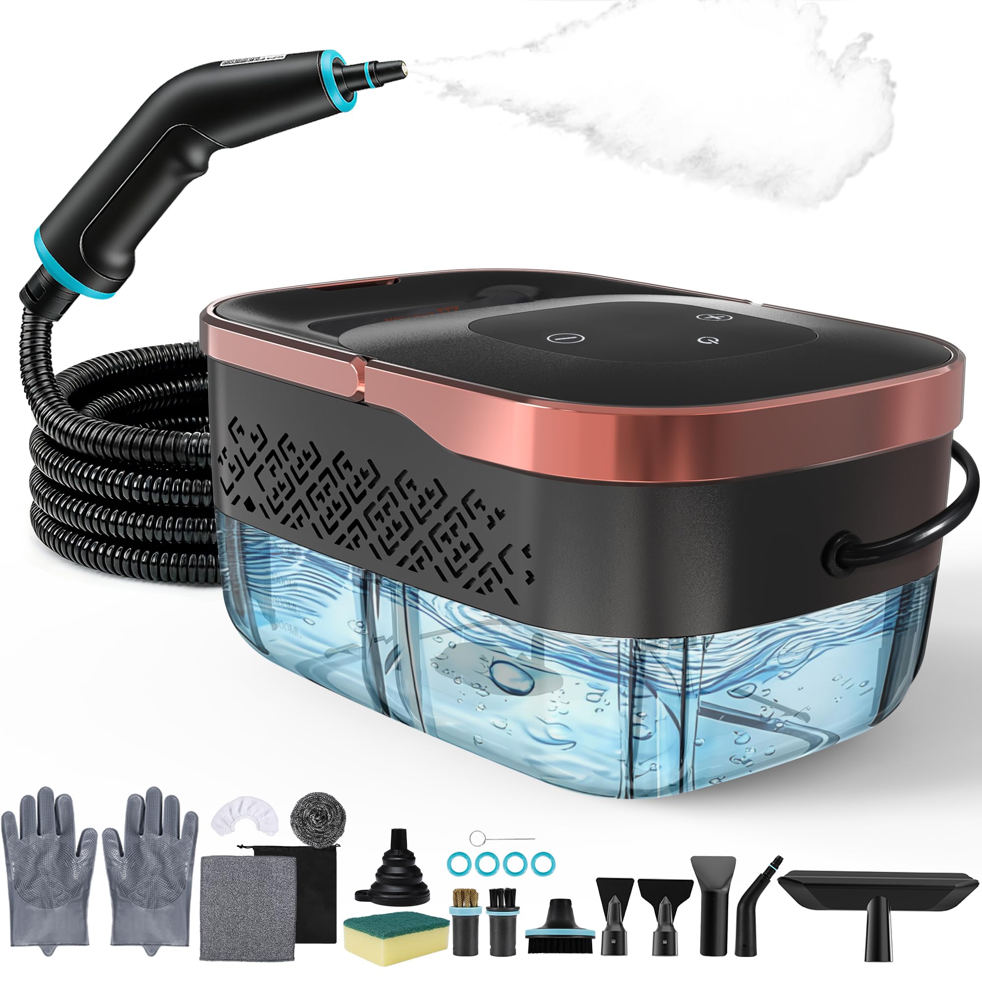 Steam Cleaner 4 Bar High Pressure Steamer with 6-Level Adjustable 15s Heat-Up 42 7oz Large Tank 7ft Extended