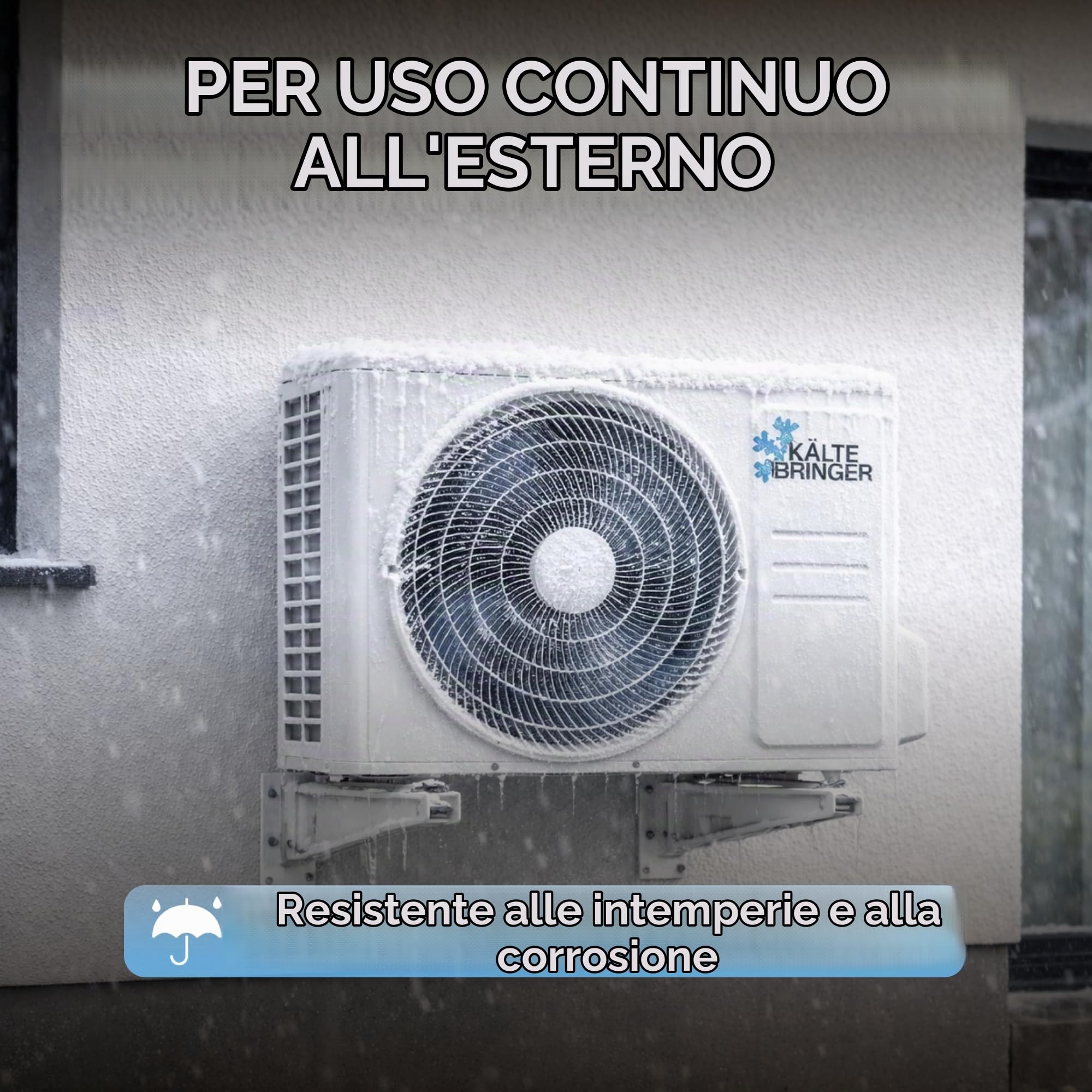 Kältebringer Supporto da parete per aria condizionata o pompa di calore, unità esterna fino a 180 kg, molto robusto e stabile