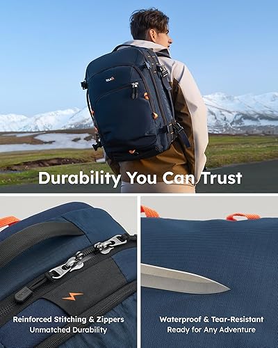 Miniatura 7 de Tolaccea Mochila de viaje, compatible con vuelos de la TSA, mochila de mano resistente al agua, bolsa de computadora grande duradera para