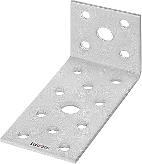 KOTARBAU® Winkelverbinder 40 x 80 x 40 Stahl Bauwinkel Lochplattenwinkel Möbelverbinder Verzinkt Schwerlast Holzverbinder Montagewinkel Stuhlwinkel