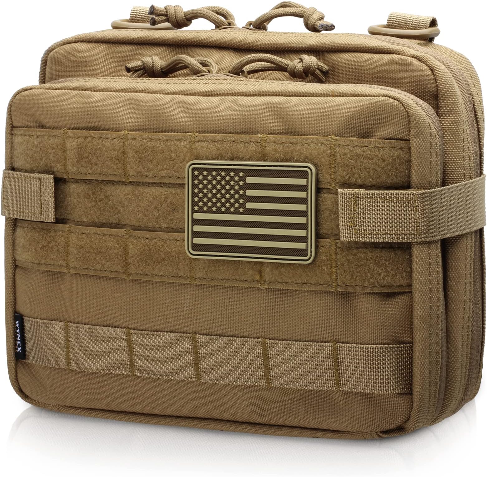 WYNEX Tactical Large Admin Pouch of Double Layer Design, Molle EDC EMT Utility Pouch with Map Sleeve Modular Tool Pouch Large Capacity Flag Patch Included