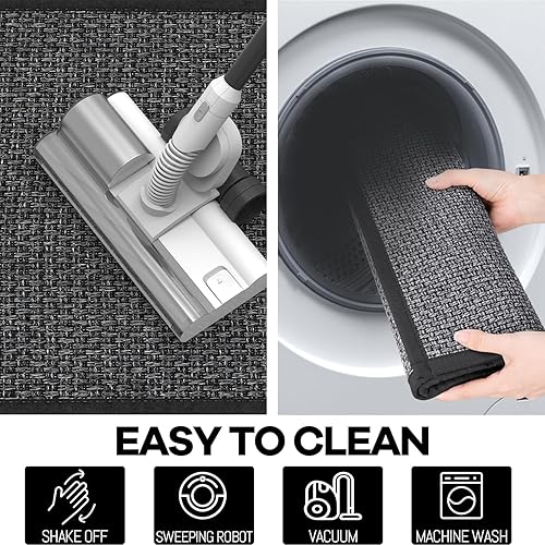 Miniatura 8 de Alfombra de cocina de goma antideslizante, lavable, absorbente para piso, lavable a máquina, para frente del fregadero, puerta, lavandería, entrada,