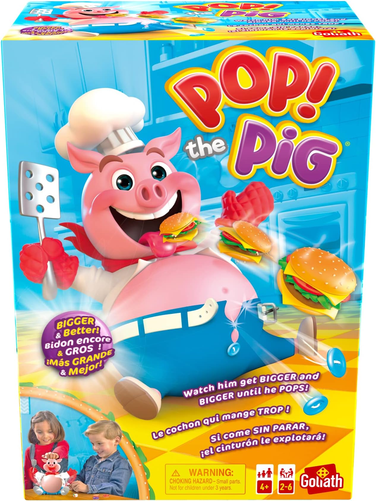Pop the Pig Game - New and Improved - Belly-Busting Fun as You Feed Him Burgers and Watch His Belly Grow