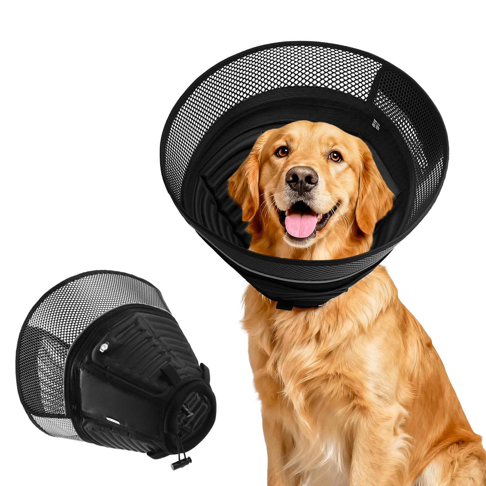 Photo 1 of Inflatable Dog Cone Collar,Soft Adjustable Elizabethan Pet Recovery Collar