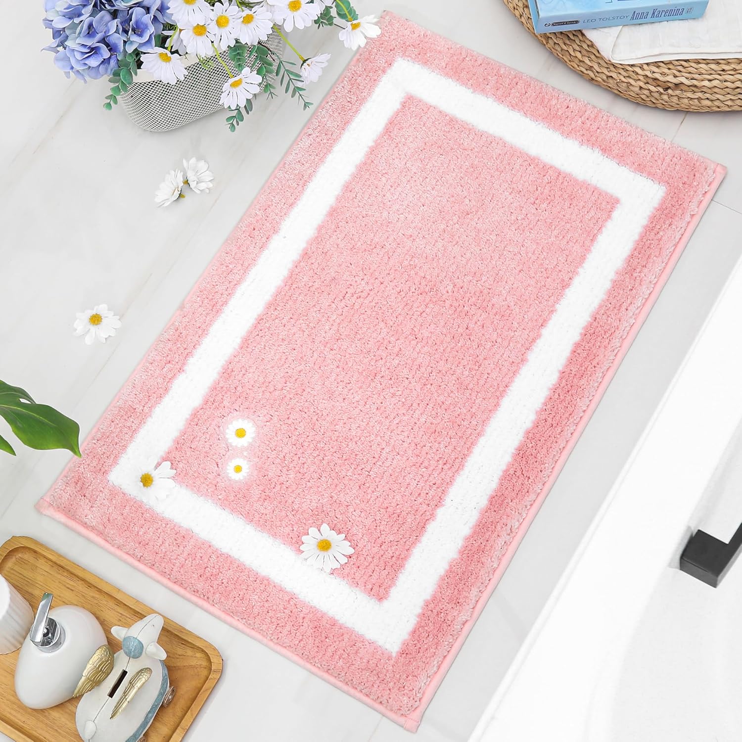 BEQHAUSE BathroomRugNonSlipBathroomMat Soft Bath Mats