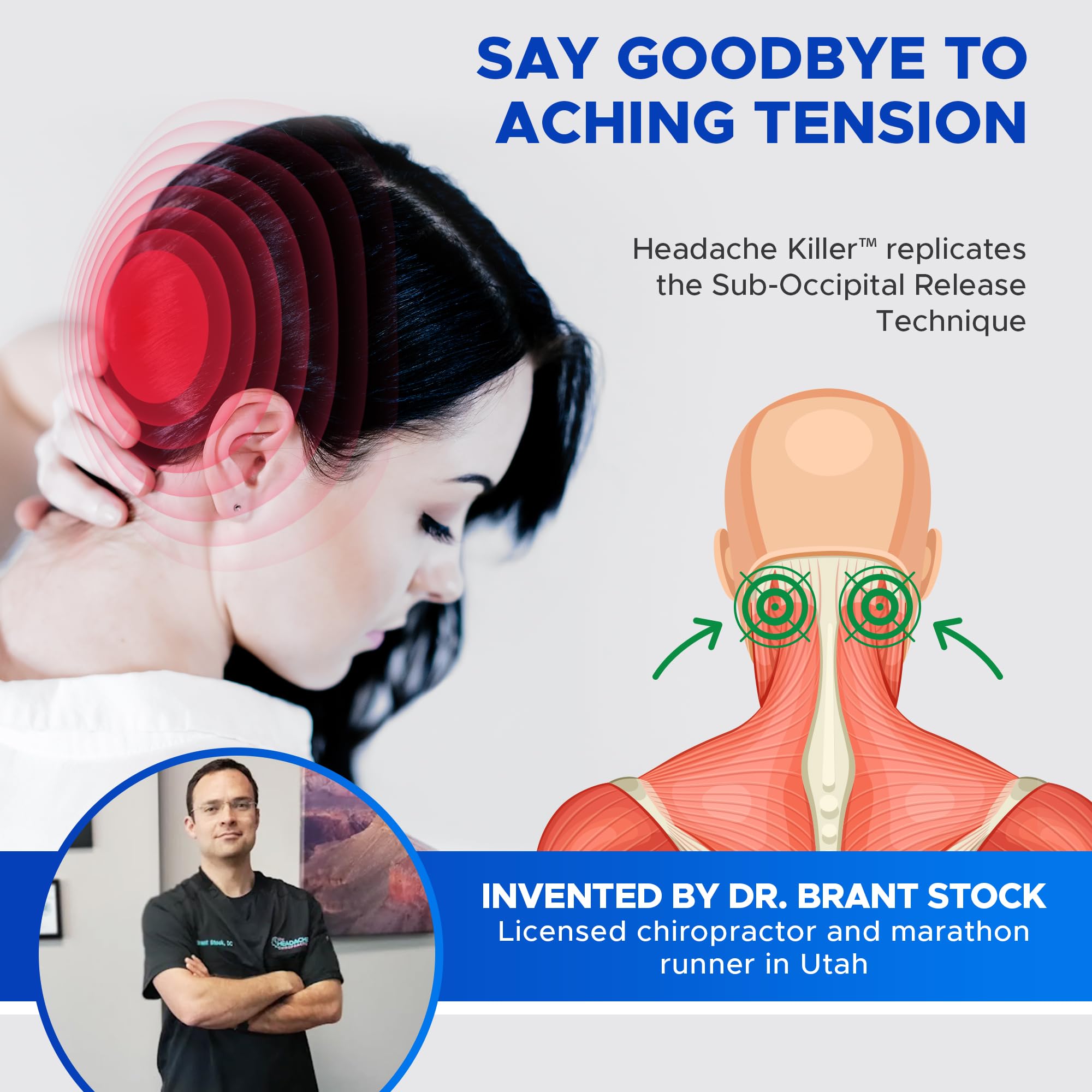 The Deep Tissue Doc Occipital Release Massage Tool - Bei Migräne Und Spannungskopfschmerzen