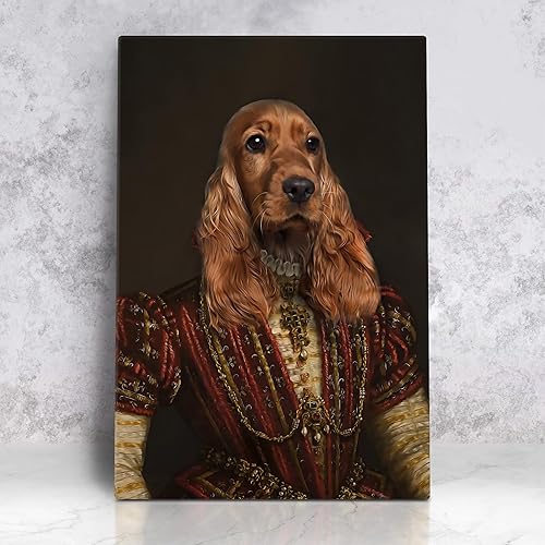 Miniatura 57 de Awesometik Impresión en lienzo personalizada retrato real de mascota a partir de foto, retrato personalizado del Renacimiento, retratos, retratos 20