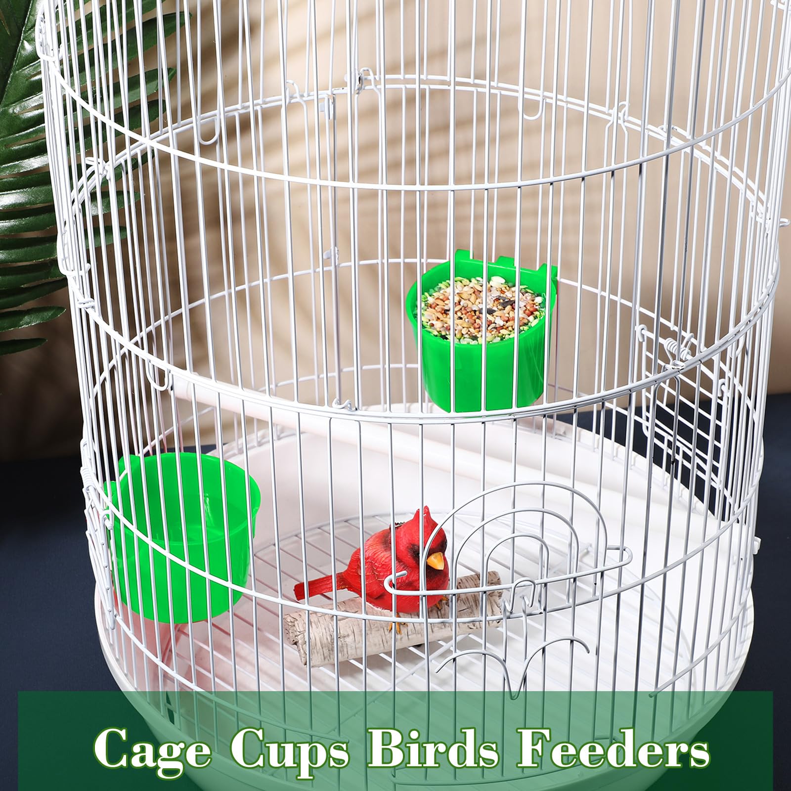 12 Pack Hanging Feeder & Waterer Cups - 21 Oz, Red Plastic, For Cages (Chicken, Rabbit, Bird, Etc.)
