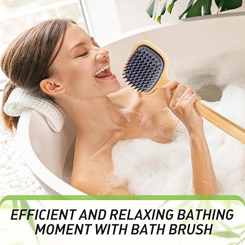 Dual-Sided Back Scrubber - Silicone Body Brush for Shower