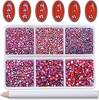 Vista 116 de Bymitel Hotfix - Gemas redondas de diamantes de imitación de cristal para manualidades, mezcla de 6 tamaños con kit de lápiz de cera, negro