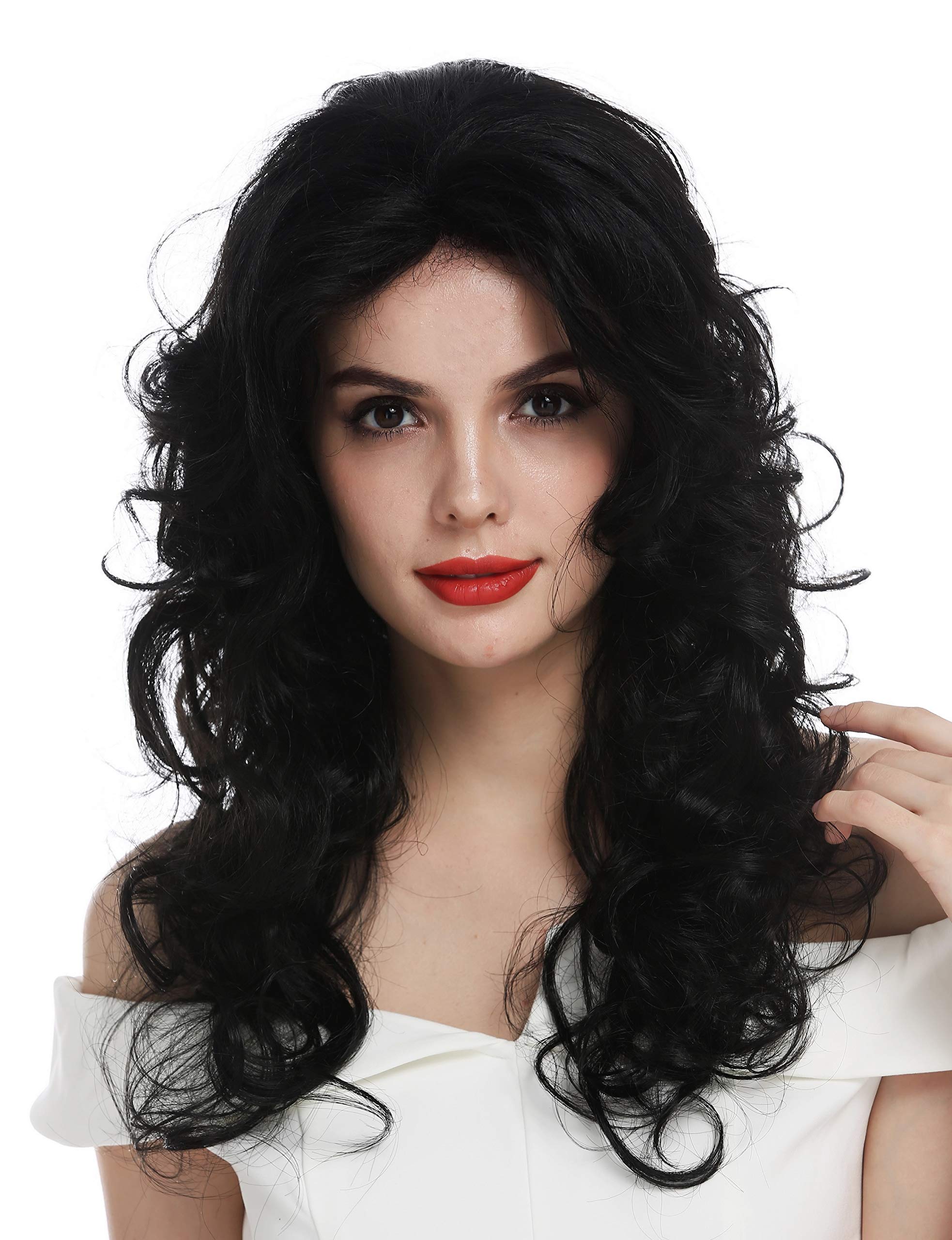 WIG ME UP - TYM-1409-LF-1 wig women's wig lace front long voluminous curls curly black, black (1) - Image 2