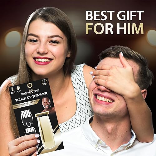 Miniatura 8 de Cutting Edge Recortadora de batería para hombres, hipoalergénica, compacta, con 3 peines guía (0.118 in, 0.236 in, 0.394 in), cuchillas