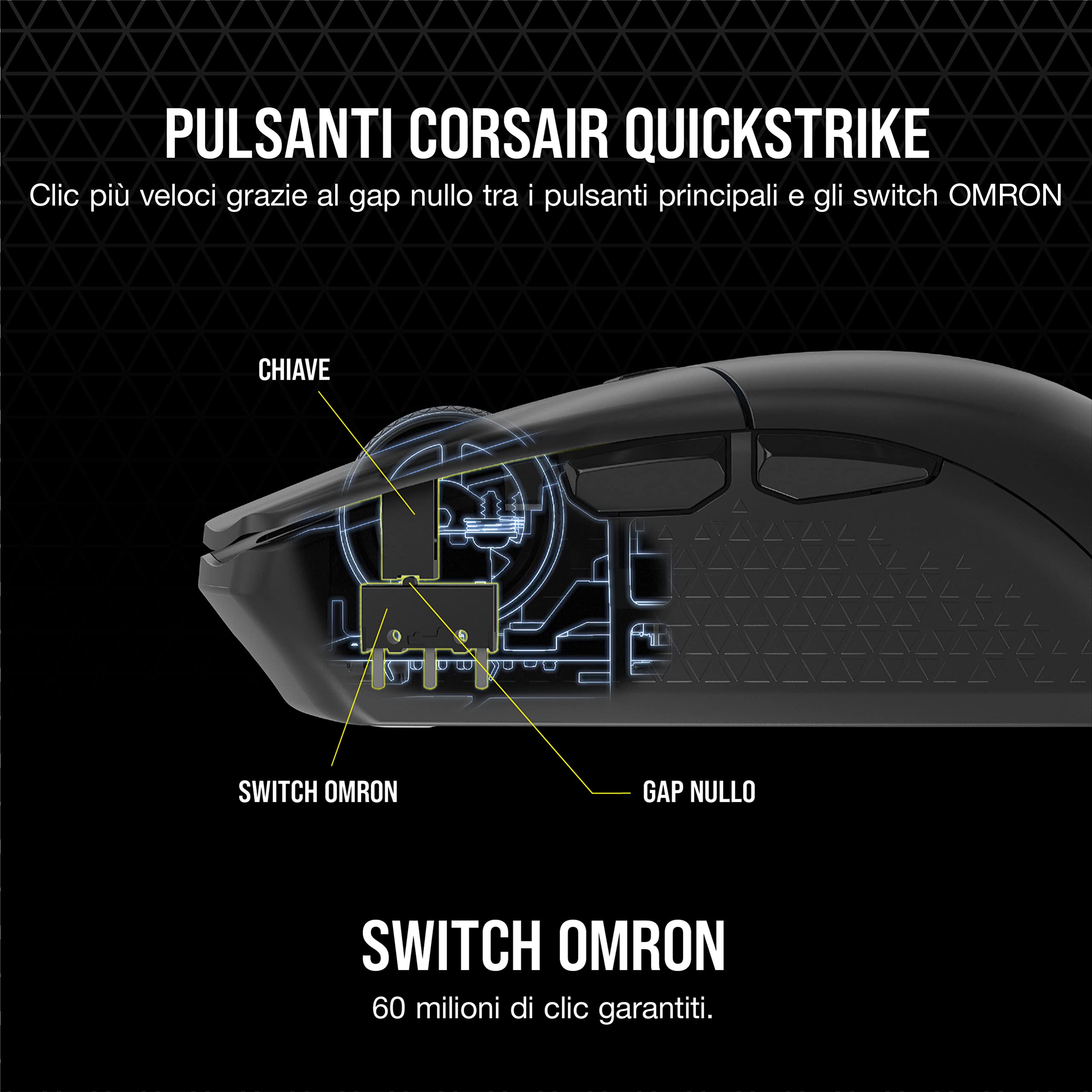 Corsair KATAR ELITE WIRELESS Mouse Gaming - Peso Piuma, Sensore Ottico MARKSMAN 26.000 DPI, Inferiore a 1 ms Connessione SLIPSTREAM WIRELESS, Batteria Ricaricabile fino a 110 Ore di Autonomia - Nero