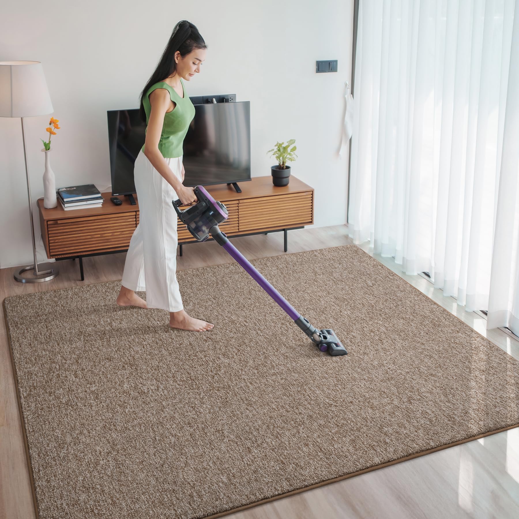 Chicrug Alfombra moderna de 5 x 8 pies para dormitorio, sala de estar, alfombra de espuma viscoelástica de capa baja para sala de juegos de niños, alfombra de piso interior para mesita de noche