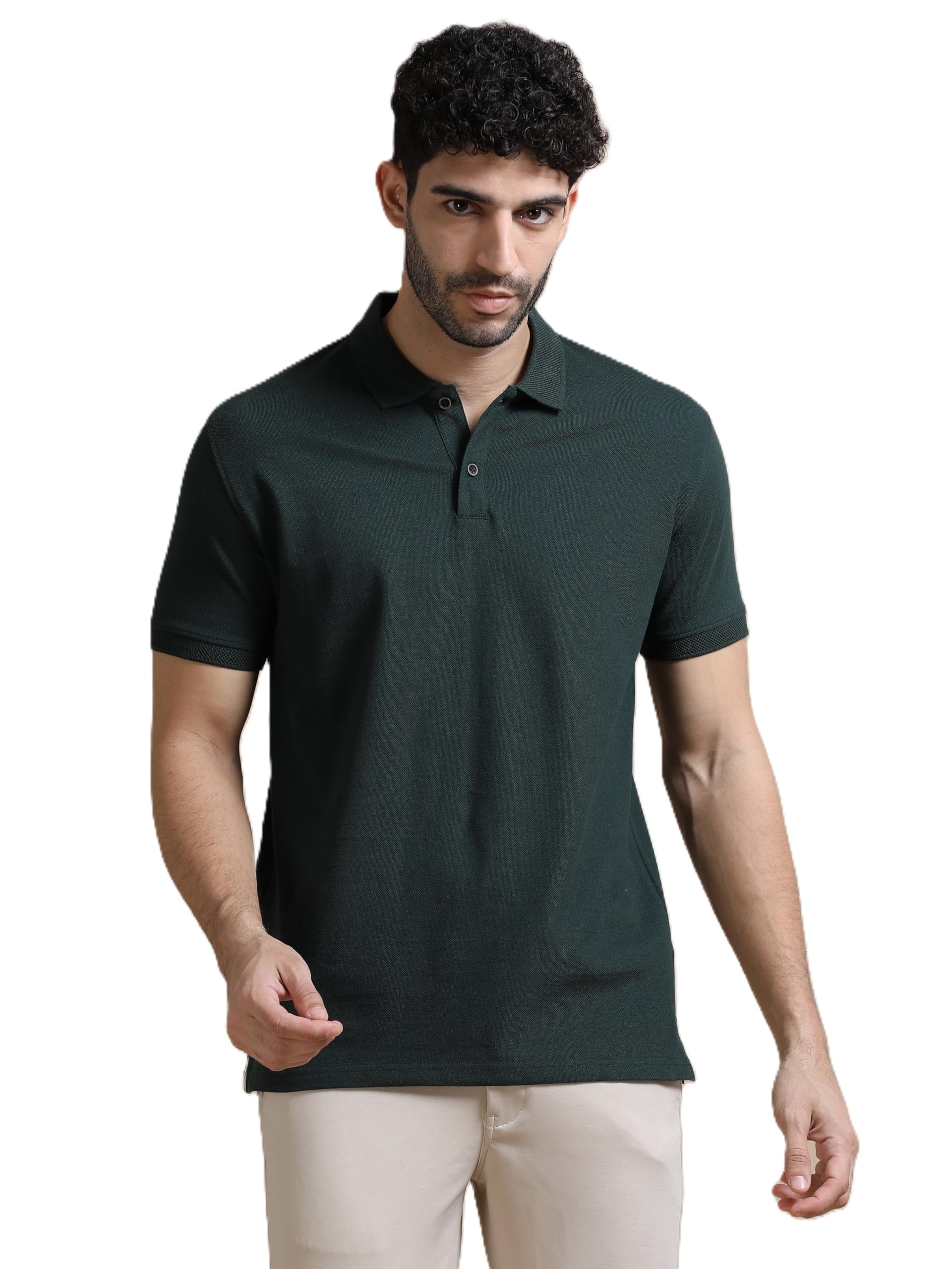 HogsSustainable Cotton Polo Shirts for Men, Forest Green