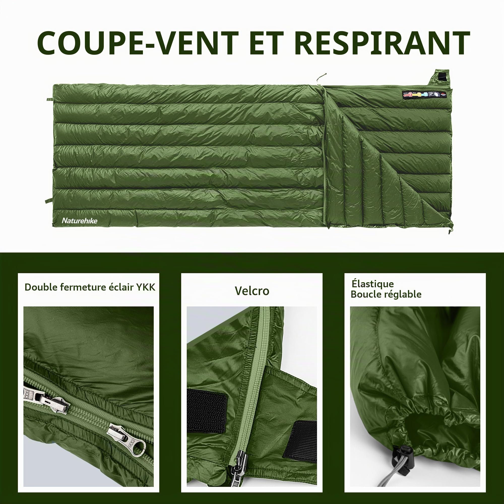 Naturehike Sac de Couchage en Duvet UltraléGer en Duvet de Canard Sac de Couchage Compact et Portable 650 FP Sac de Couchage d'hiver 3 Saisons avec Petite Taille pour Camping en Plein Air, RandonnéE