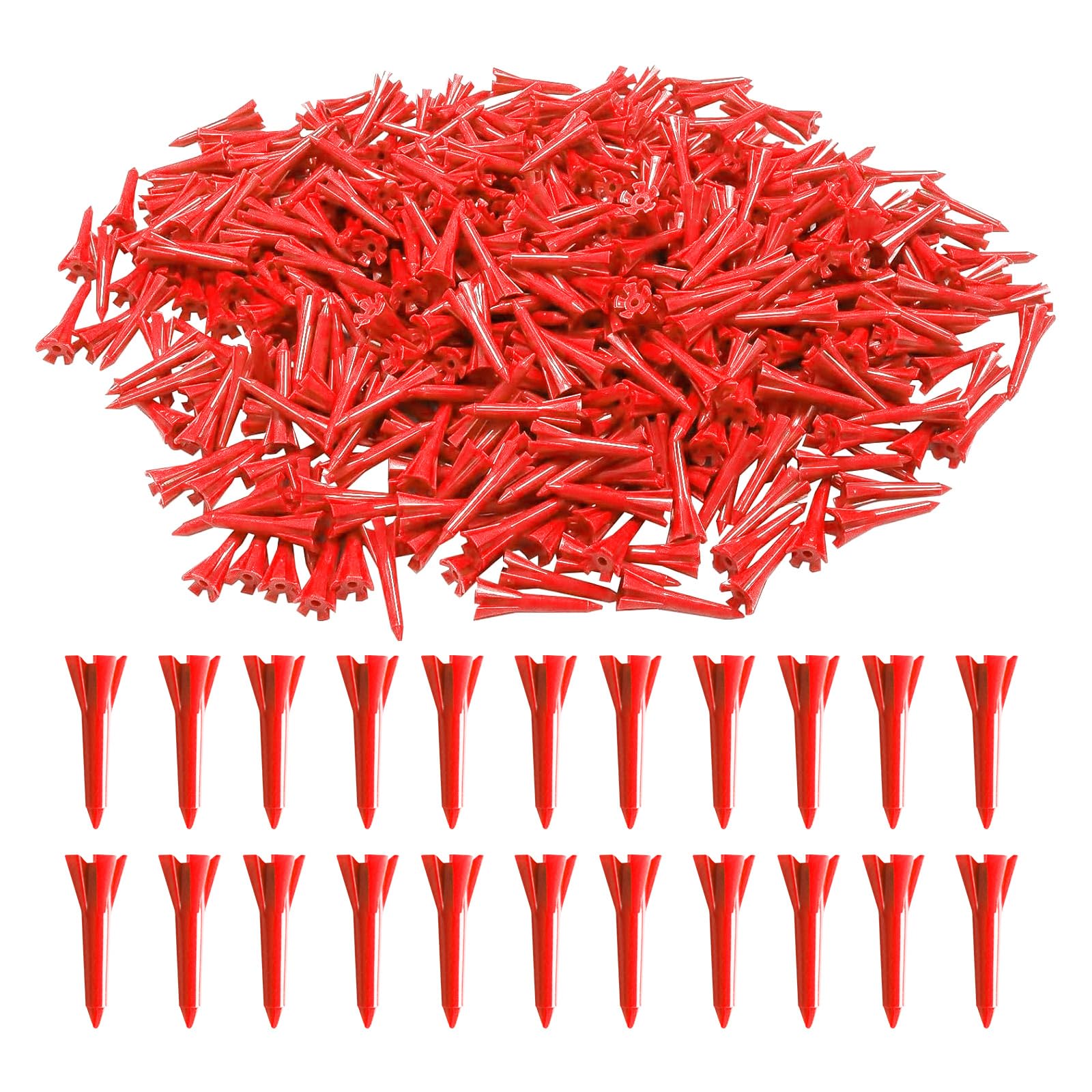 VEASAERS Golf-Tees aus Kunststoff, 3,8 cm, 300 Stück, 600 Stück, unzerbrechlich, stabil, reduziert Reibung, seitlicher Spin Tee für Damen und Herren
