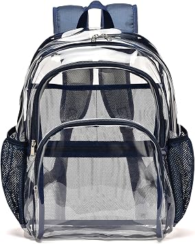 Clear Backpack, Clear Bag Stadium Large See Through Bookbag Heavy Duty PVC Transparent Backpacks for School