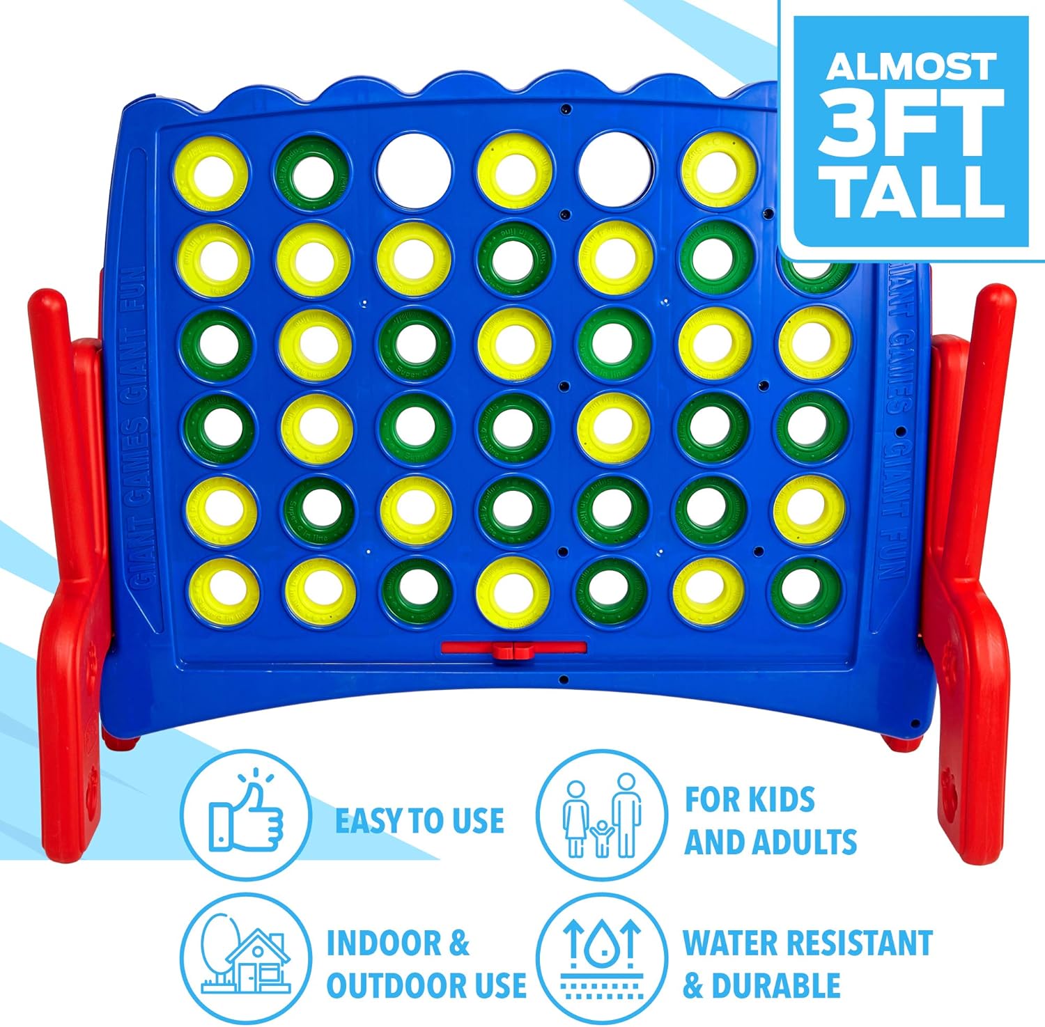 Buy 1 get 1 Giant 4 to Score in a Row with Storage Carry Bag Included - Almost 3'-Ft High - Large for Indoor and Outdoor: Any Weather Connect Game for Family Fun - Quick to Assemble Best Deal Giant 4 to Score in a Row with Storage Carry Bag Included - Almost 3'-Ft High - Large for Indoor and Outdoor: Any Weather Connect Game for Family Fun - Quick to Assemble