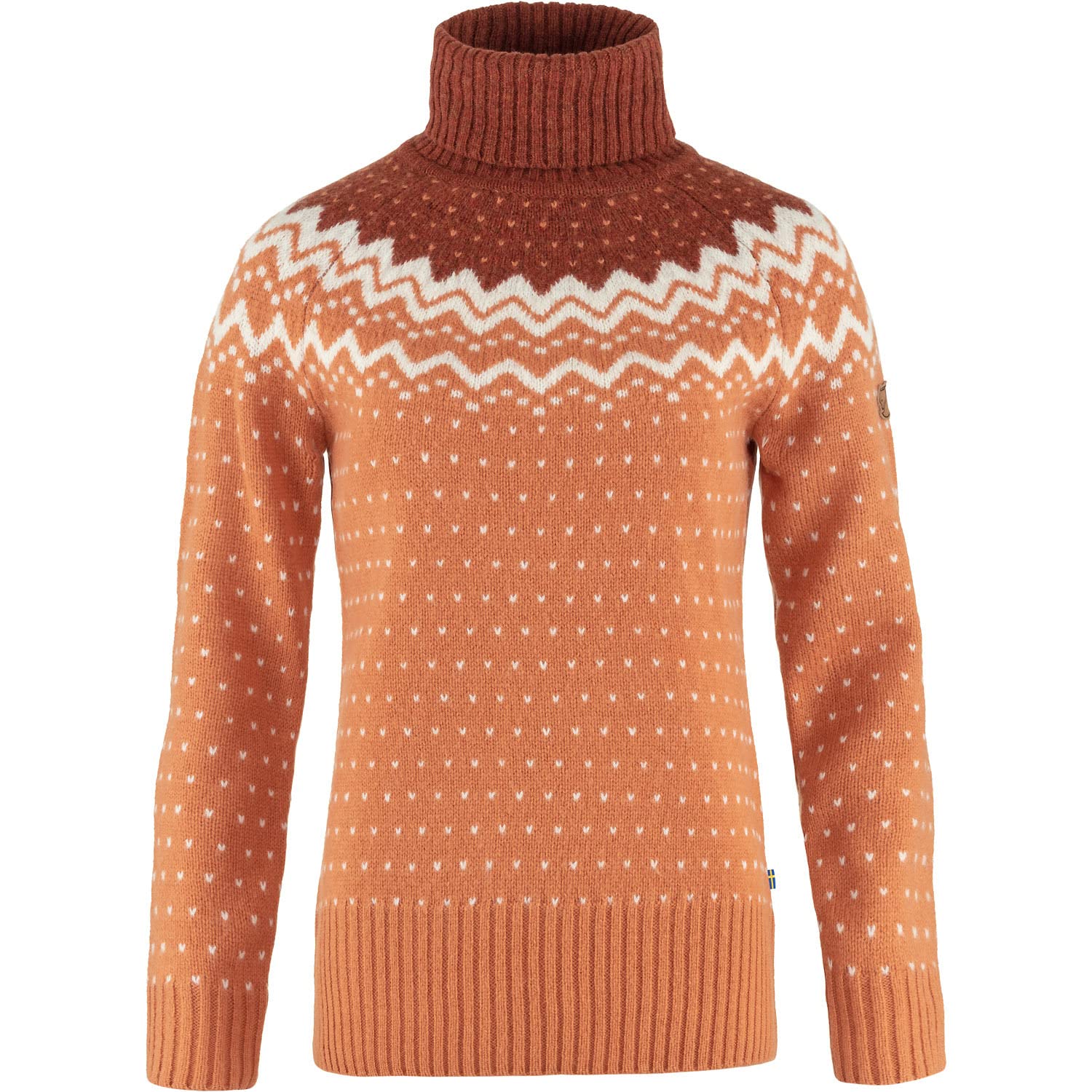Fjallraven 84792-242-215 Övik Knit Roller Neck W/Övik Knit Roller Neck W Sweatshirt Women's Desert Brown-Autumn Leaf Size XS