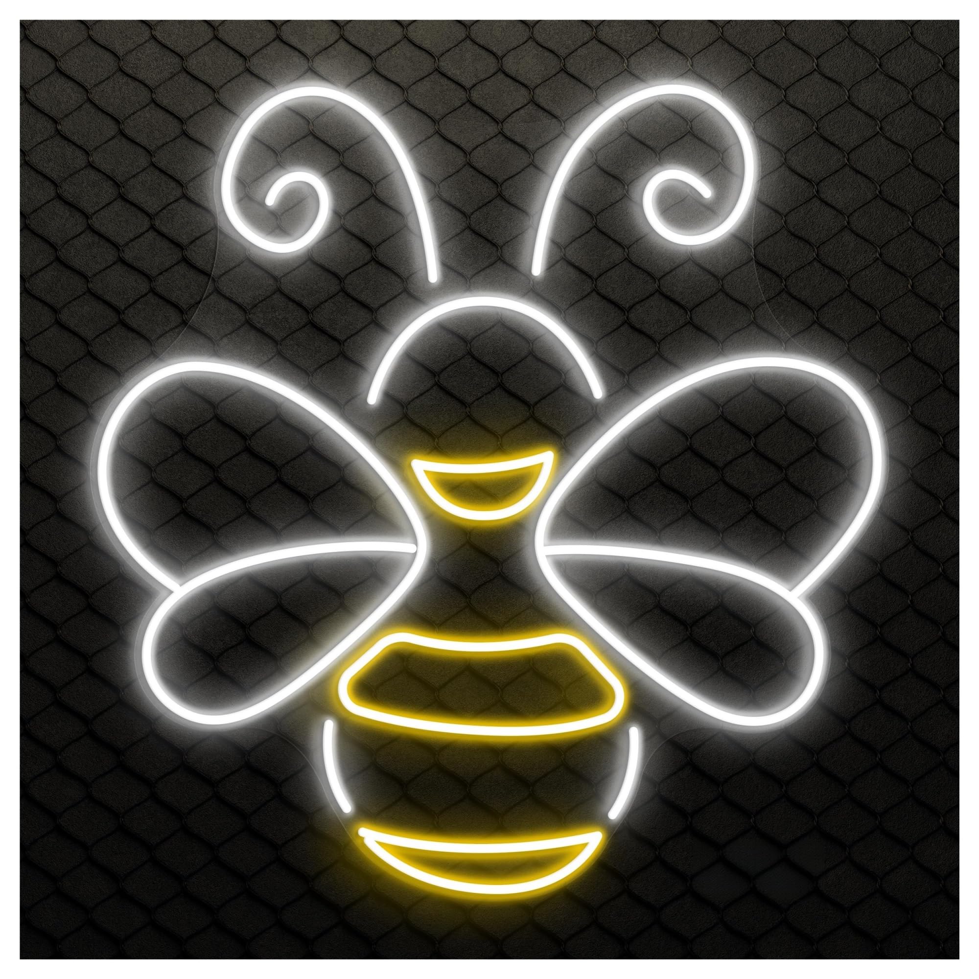 RONGCH Hanging Art Signs Bee Neon Sign, Suitable for Kids Room Decor with Brightness Adjustable 30cm