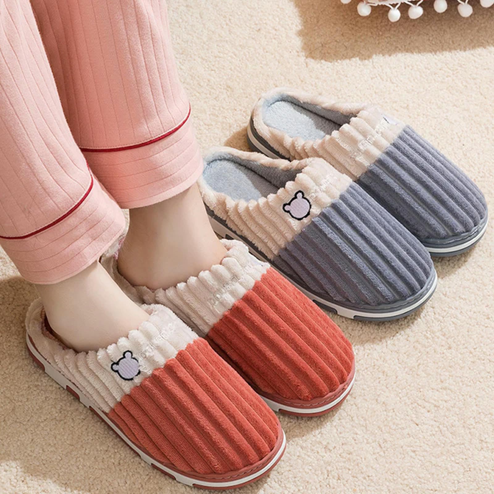 Pantofole Donne in Cotone Morbido Pannelli di Cotone Morbido Caldi Non Slittanti di Cotone da Casa da Casa Uomo Pantofole Inverno Cotone Pantofole di Cotone Inverno-pk-40-41