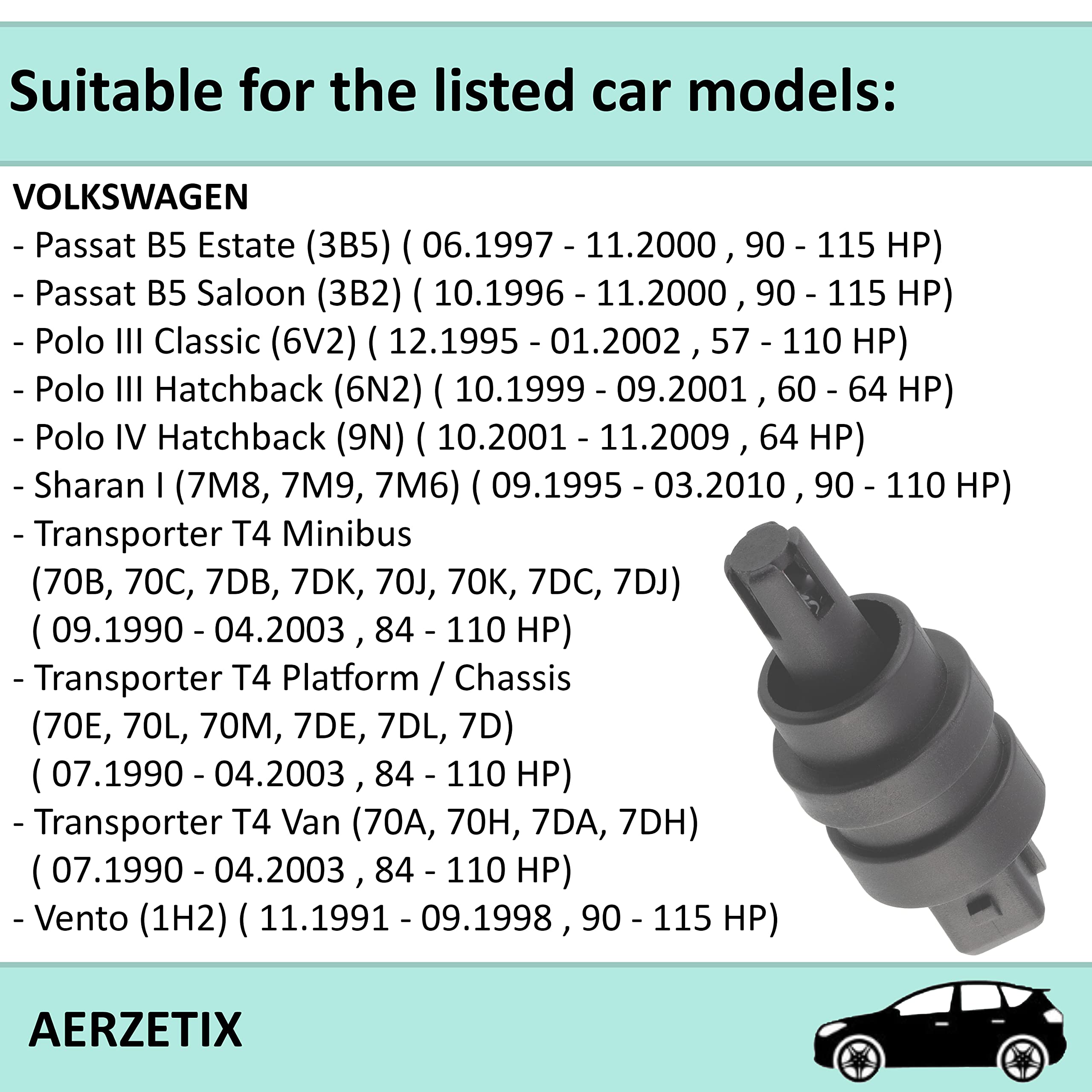 AERZETIX - C40443 - Sensore, temperatura dell'aria aspirata - numeri di poli: 2 pin - compatibile con 028 906 081, Ford 1 003 742