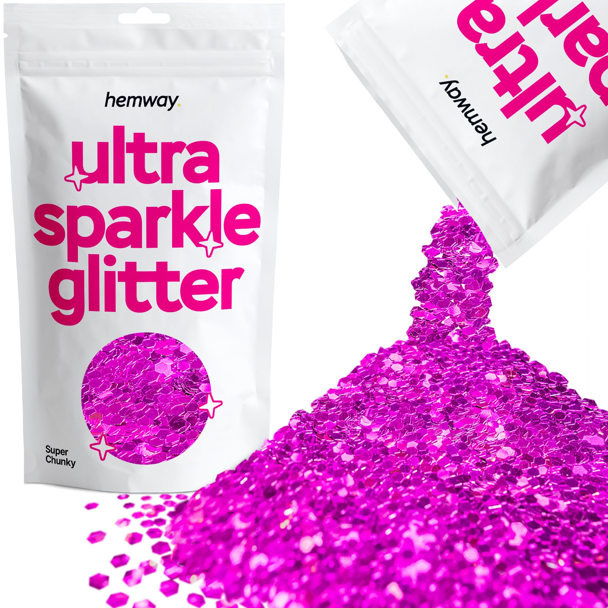 Hemway Ultra Sparkle Glitter Baby Pink Iridescent 100g Fine | Glitter for Arts & Craft, Makeup, Nail Art, Crafting, Card Making, Sparkle Decoration — view 62