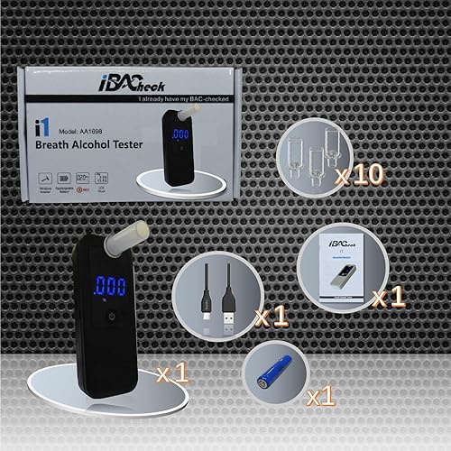 Miniatura 9 de Alcoholímetro, Sensor Profesional Probador de Alcohol de Aliento de Alta Precisión Recargable Digital Alcoholímetro Personal y Profesional Uso con