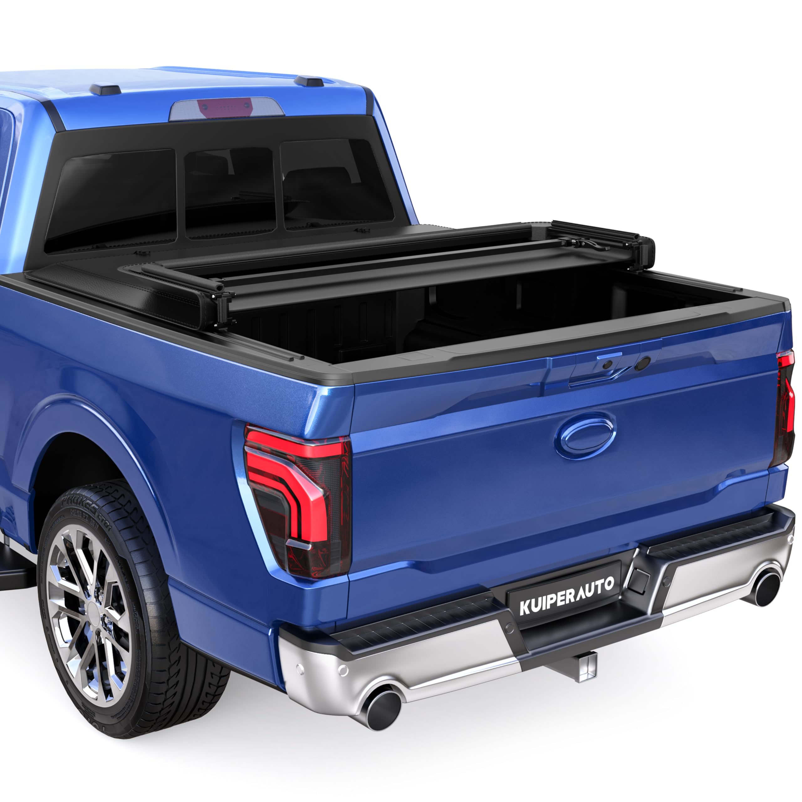 Tri 3-Fold 5.5 FT Soft Folding Truck Bed Tonneau Cover On Top Compatible with 2015-2024 2025 Ford F150 F-150 Bed 3 Fold Styleside
