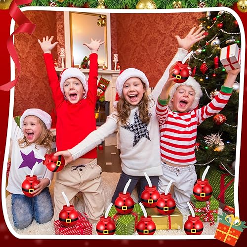 Miniatura 6 de Sliner Vasos de Navidad con tapa y pajita, 12 onzas, reutilizables, de plástico, rellenables, para decoración de fiestas (12 unidades)