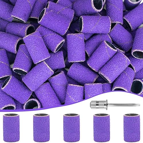 Bandas de lijado de grano 150 para uñas, 100 unidades, grano medio para uñas, uñas acrílicas de gel, bandas de lijado profesionales para manicura,