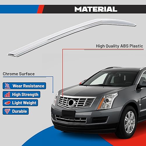 Miniatura 3 de KUAFU Moldura de capó cromada compatible con Cadillac SRX 2010-2016 Reemplazo para 22774203 GM1235120 Rejilla delantera Panel de molduras