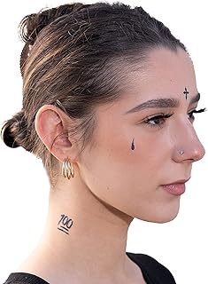 Thug Ink Temporary Tattoos - Volume I - 10 Temporary Tattoos ~ Face Tattoos ~ Teardrop, Cross, Praying Hands, etc. ~ Thug Life ~ Fake Tattoos ~ Water-transfer Tattoos