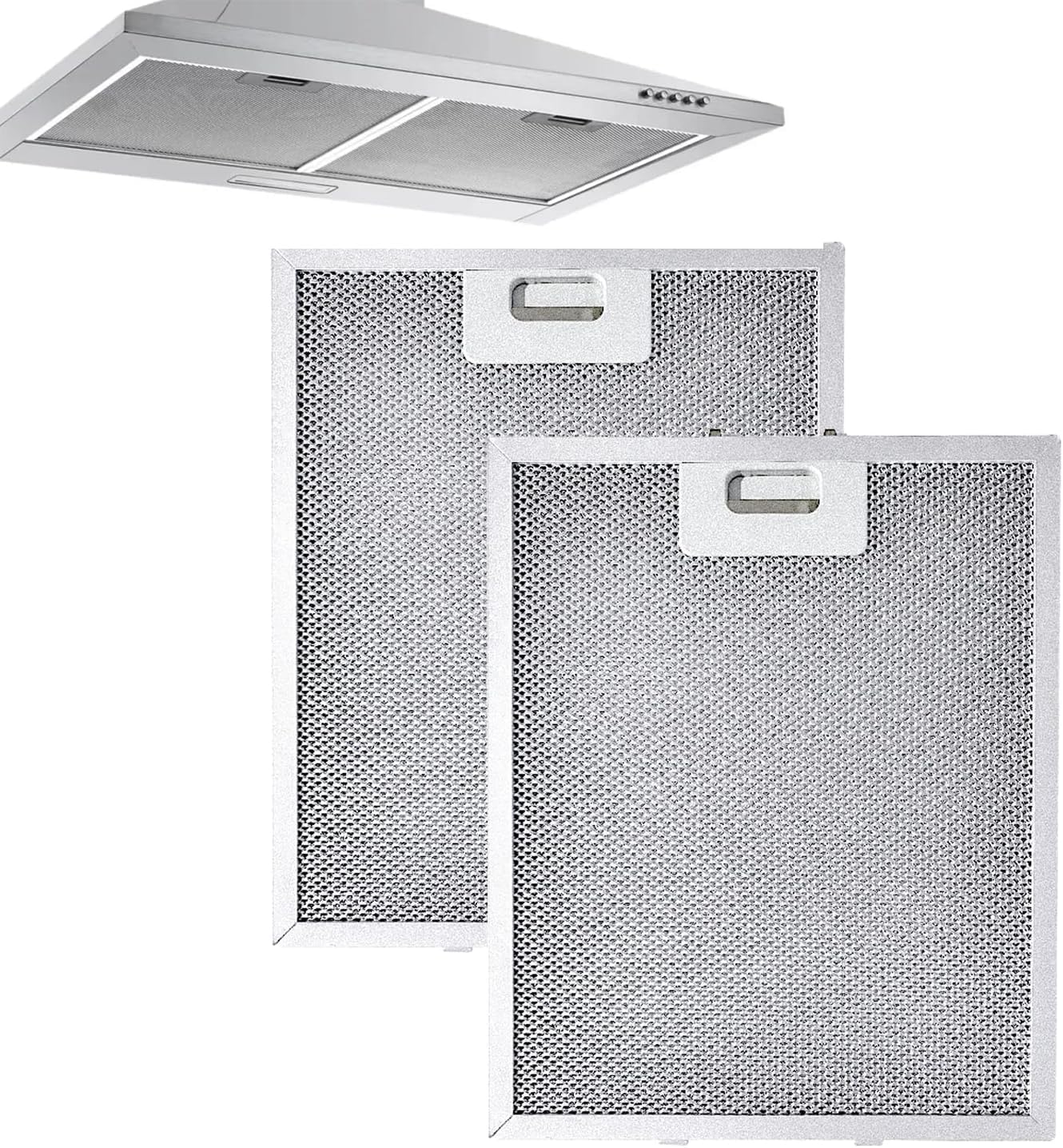 Aluminium Filter 2 Stuks Metalen Afzuigkapfilters - 5-Lags Vetfilter 280x350x9mm | Voor De Meeste Afzuigkappen Metaal Gaas Filter Zilver