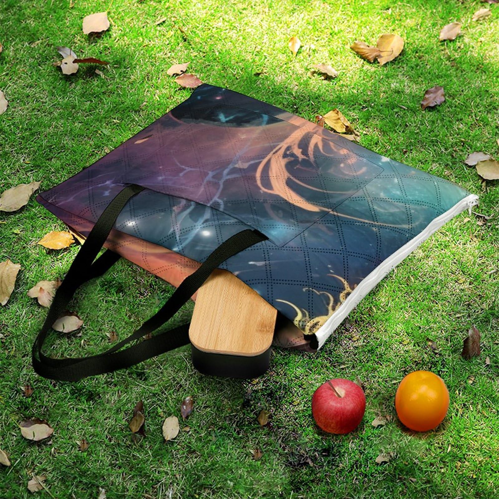 Nadruk 3D Koń Koc Piknikowy Zwierzę Duży Koc Piknikowy Składany Koc Wodoodporny Koc Kempingowy dla Rodziny, Plaży, Wędrówki, Kemping 150 x 150 cm