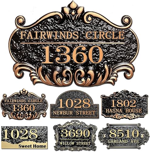 Miniatura 10 de Placa de dirección personalizada para casa, placa de dirección personalizada para placa de número de casa exterior para calle, garaje, jardín,