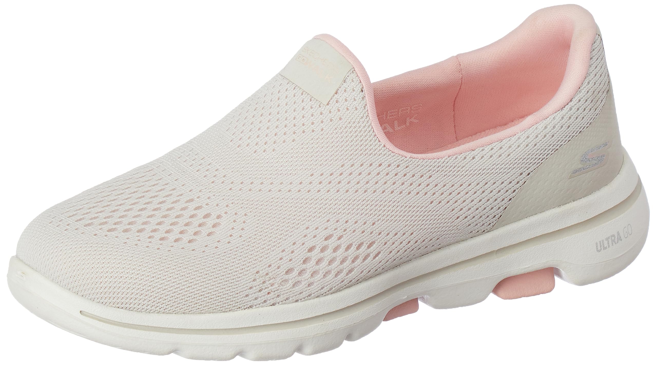 Skechers Womens GO Walk 5 Off White/Pink Walking Shoe - 4 UK (124033) (B0B4DK5RCH) Amazon Price History, Amazon Price Tracker
