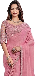 akhilam Women's Chiffon Embellished Saree With Unstitched Blouse Piece(SILVER29001_TFH_Parent)-picture-32