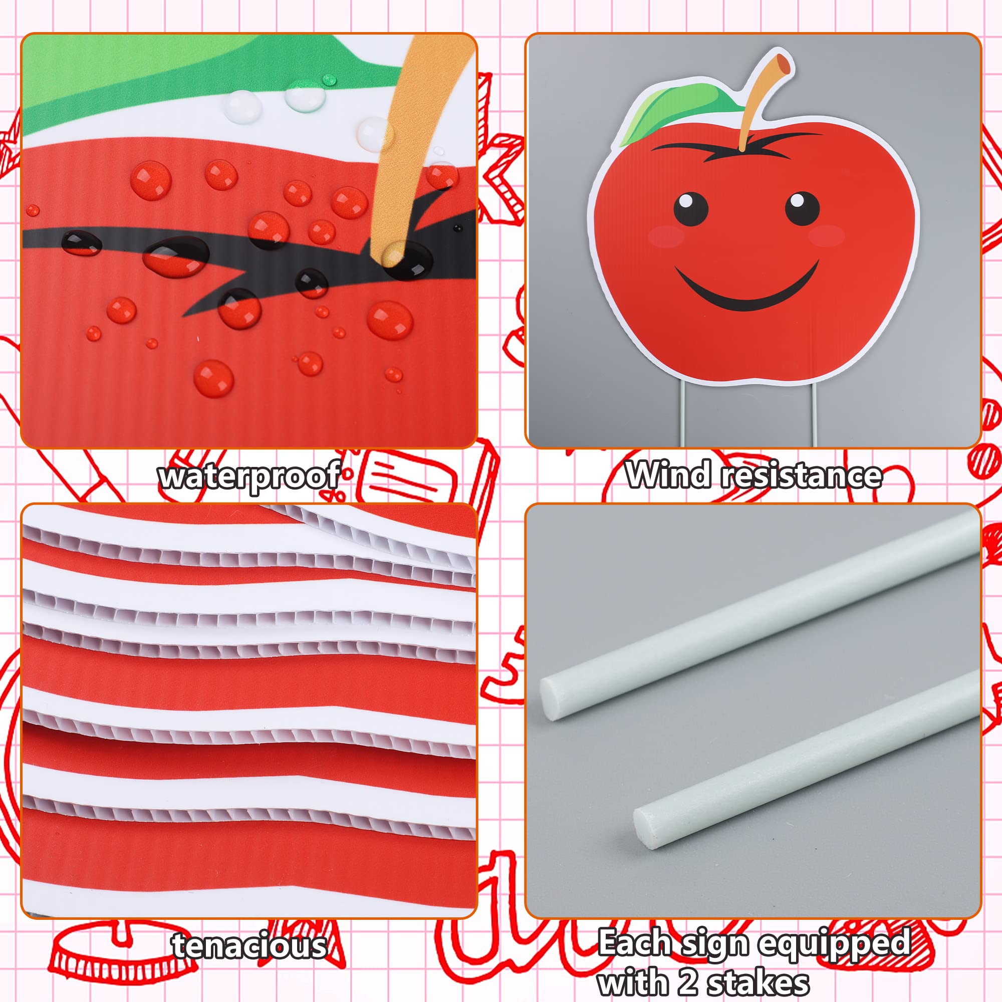 Apfelförmiges Schulanfang-Schild – 44x58,8 Cm, Wasserdicht, Mit Metallpfahl, Für Garten & Klassenzimmer