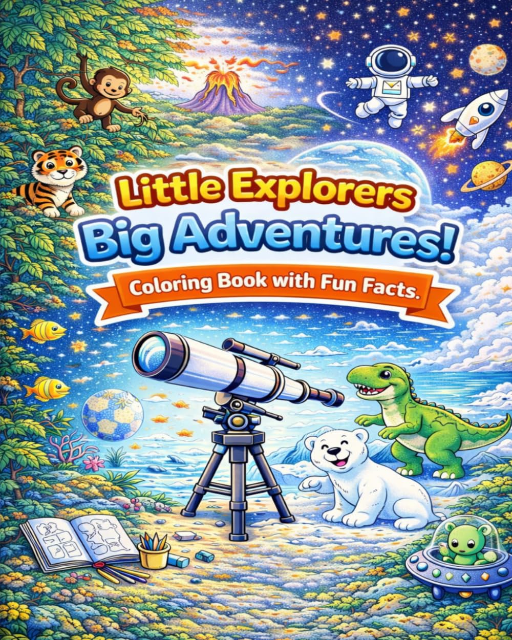 Little Explorers Big Adventures: Coloring Book with Fun Facts