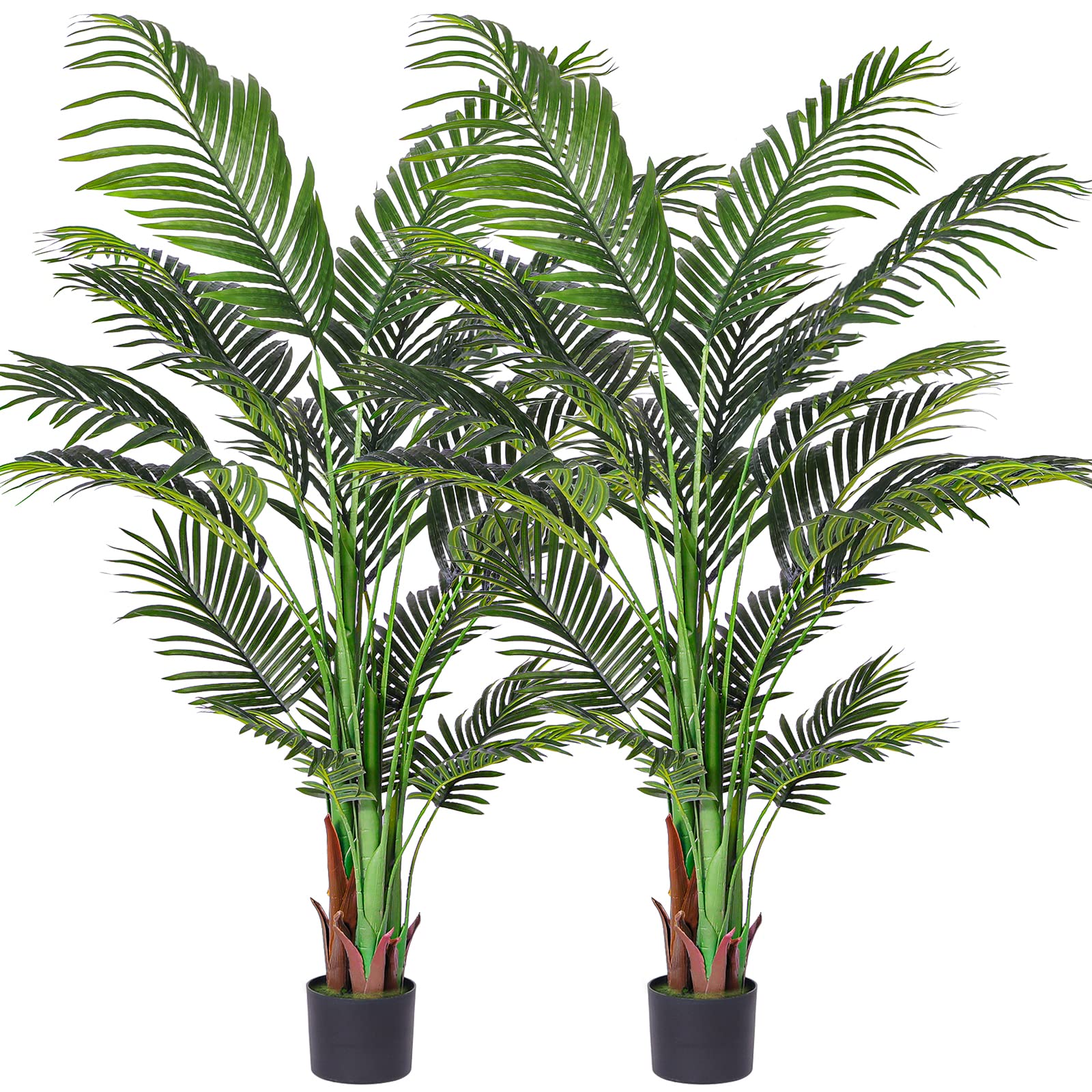 Buy VIAGDO Artificial Palm Tree 5ft Tall Fake Palm Tree Decor with 19 Trunks Faux Tropical Palm