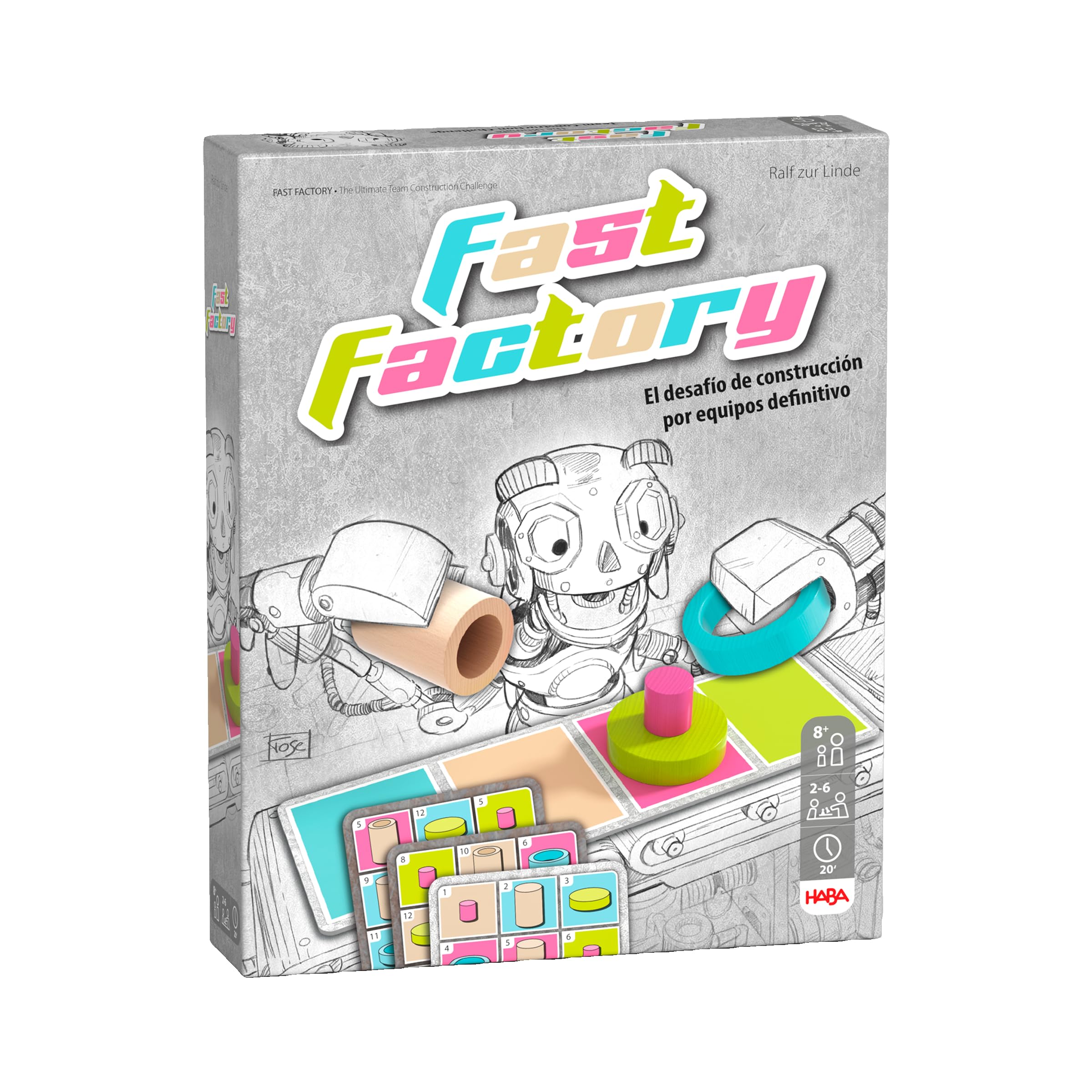 HABA 2011822005 - Fast Factory, Juego Familiar de Mesa de lógica constructiva. Más 8 años