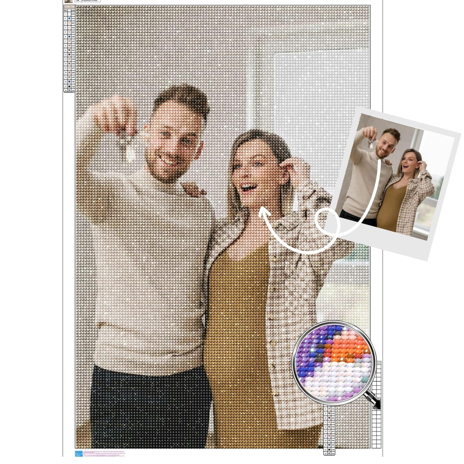 Le Uvlaze Custom Diamond Art with Photo, Personalised Full Drill Crystal Painting, Create Your Own 5D Diamond Art Kits for Adults
