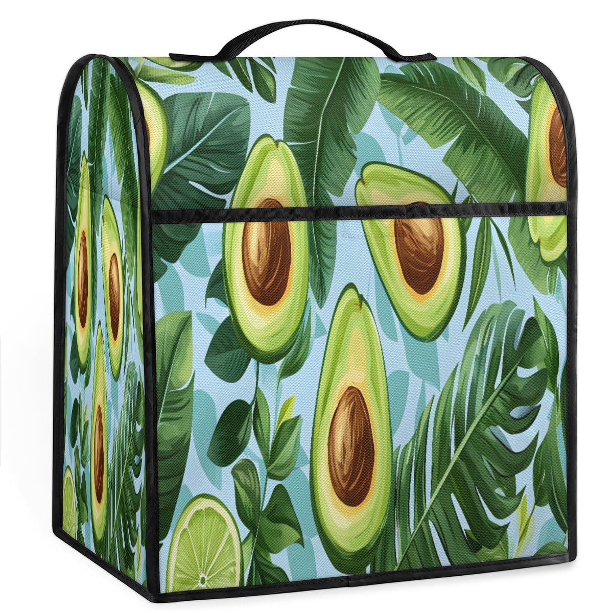 Coffee Maker Cover Tropical Avocado Kitchen Appliance Covers Small Appliance Covers Blender Cover Juicer Cover Dust Covers for Kitchen Appliances with Top Handle and Pockets,Washable,C592
