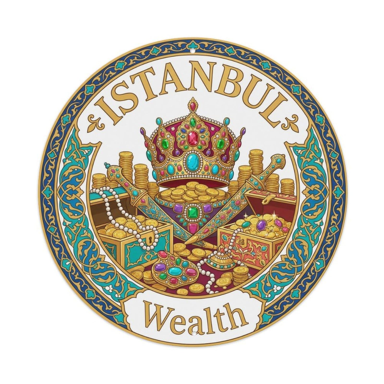 Vintage Travel Istanbul Turkey Wealth Vintage Metal Tin Sign Plaque Wall Decor for Cafe, Club Bar, Office, Garden Metal Poster 8x8Inch