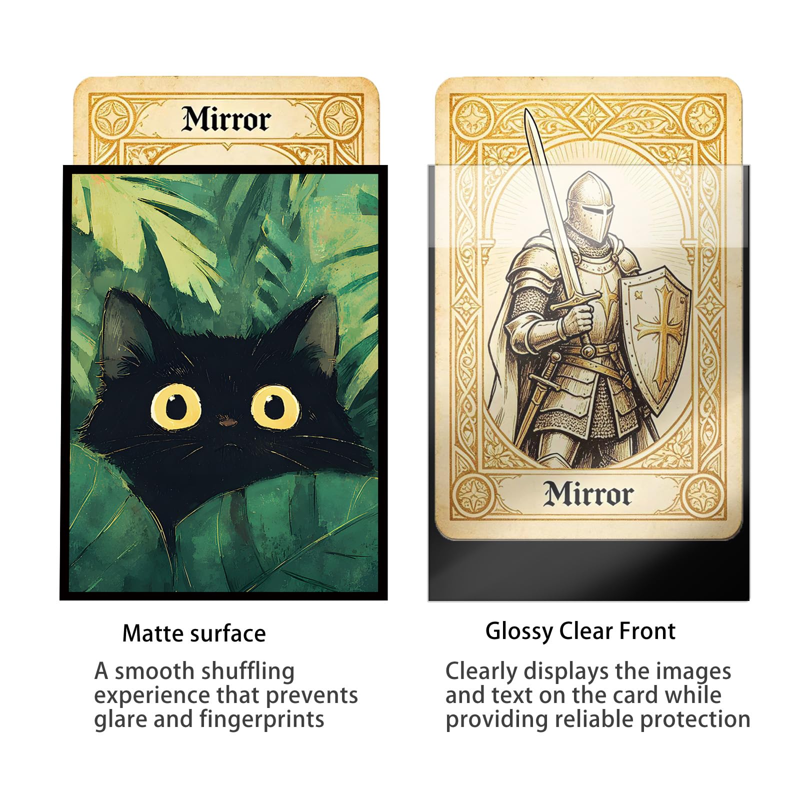 Fantasy - Fundas protectoras para cartas coleccionables MTG, 100 fundas protectoras mate para tarjetas TCG, fundas protectoras antideslizantes barajadas para tarjetas de tamaño estándar (hoja)