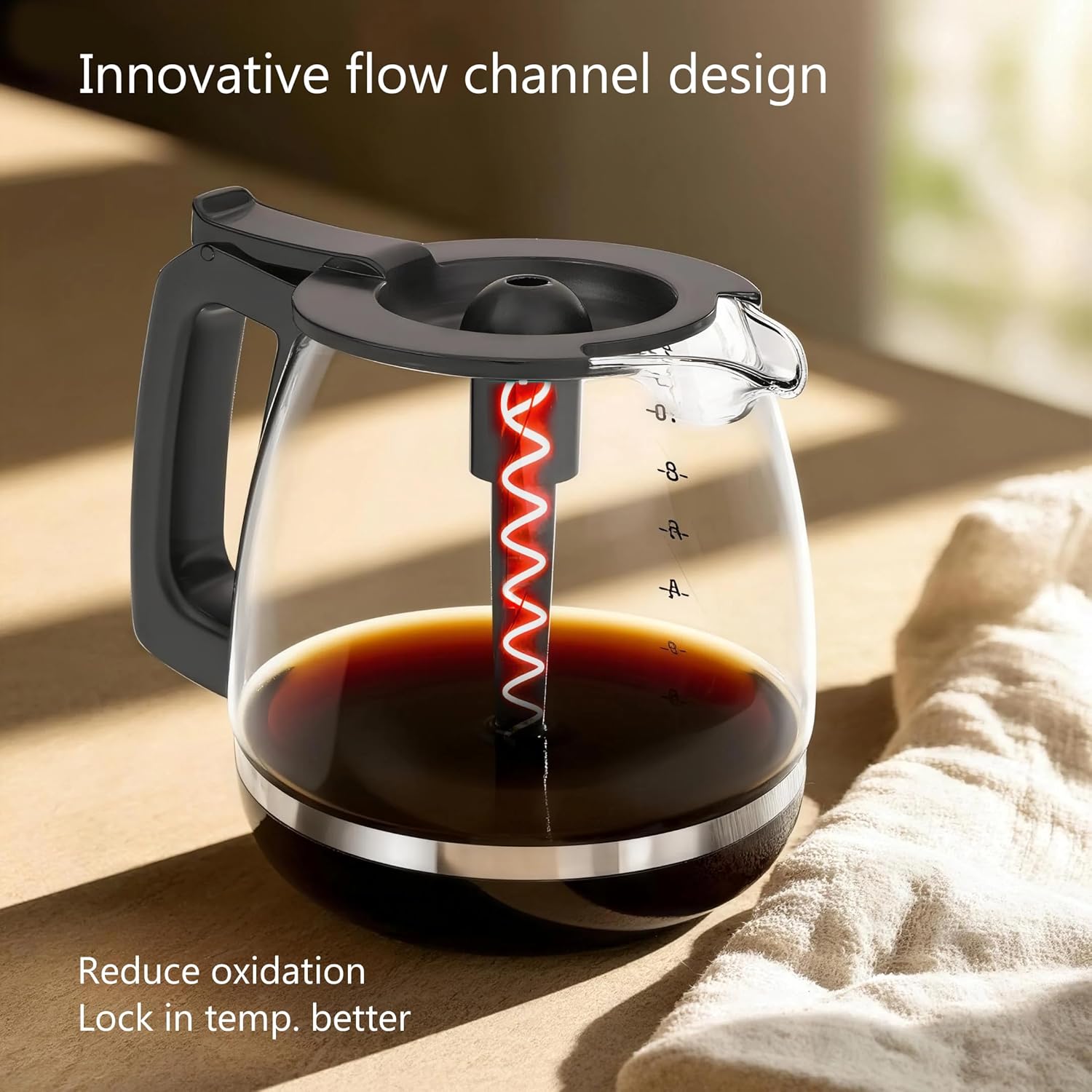 Replacement Coffee Pot Compatible for KitchenAid Coffee Maker KCM1209 KCM1208 KCM222