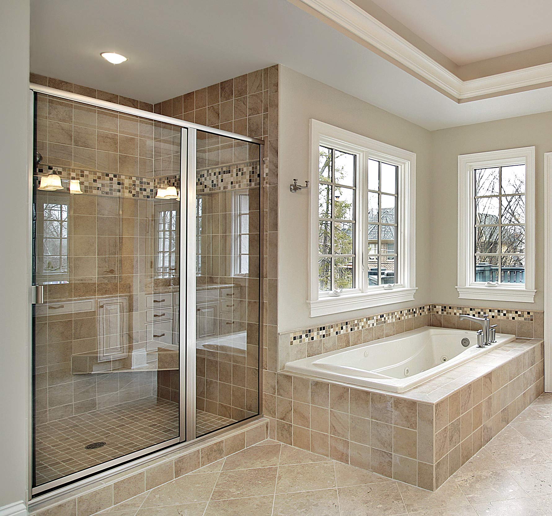 NICOR Lighting 5 in. White Recessed Shower Trim with Frosted Glass Dome Lens (15509)